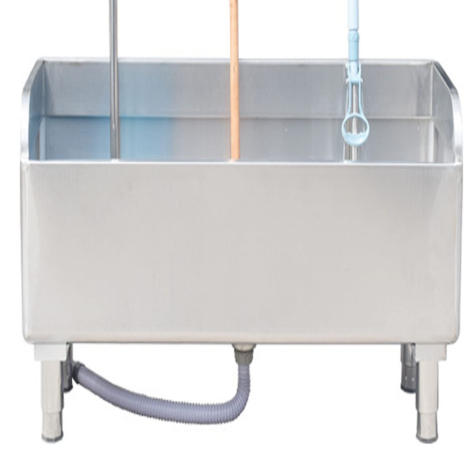 Lavabo in acciaio inox con gambe regolabili in metallo – Lavabo di servizio commerciale robusto con gambe in metallo regolabili – stazione di lavaggio per balcone – 60 cm – 60 cm