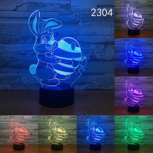Preisvergleich Produktbild Sproud Osterhase Animal 16 Farbfernbedienung 3D Nachtlicht / Nachttischlampe / Schreibtischlampe / Dekoration Illusion USB Lampen Weihnachtsgeschenk