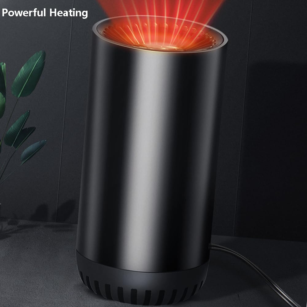 Ventilateur Chauffant Voiture 12V 150W - 360° Rotatif - Dégivrage Et Rafraîchissement - Câble Allume-Cigare
