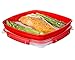 Sistema 2 Piece Medium Microwave Steamer and Plate Set with a Starter Recipe Guide for 15 Amazing Steamer Meals - Assorted Colors