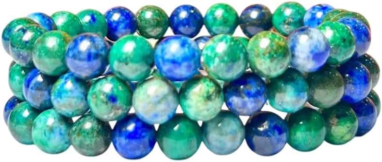 8mm Azurite Malachite stone Round Beads Stretch Bracelet