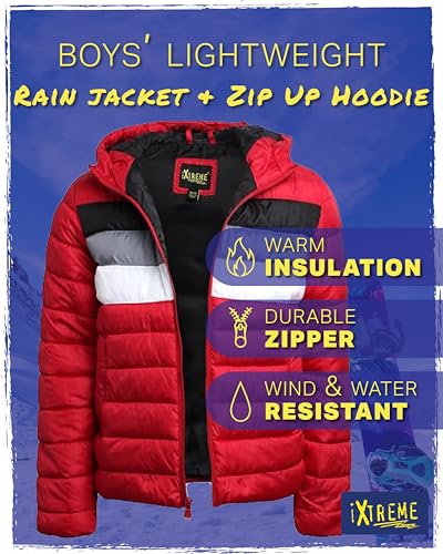 iXtreme Boys Winter Jacket - Warm & Cozy Lightweight Zip Up Puffer Jacket - Water Proof Outerwear Jackets & Coats (4-18)2