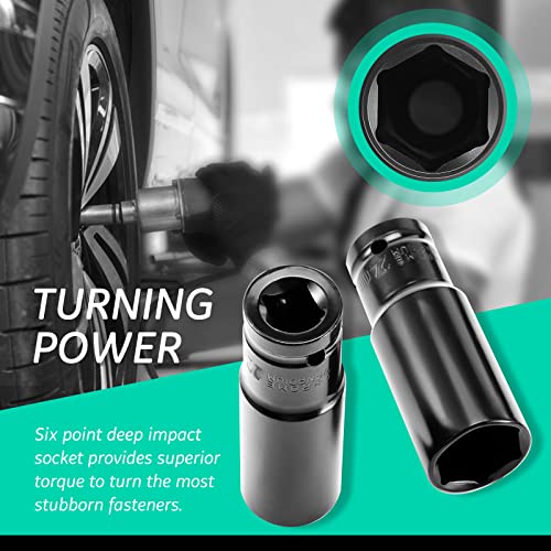 Image of Takuoo 10pcs 1 /2 inch Impact Socket Set 10, 12, 13, 14, 15, 17, 19, 21, 22, 24mm.