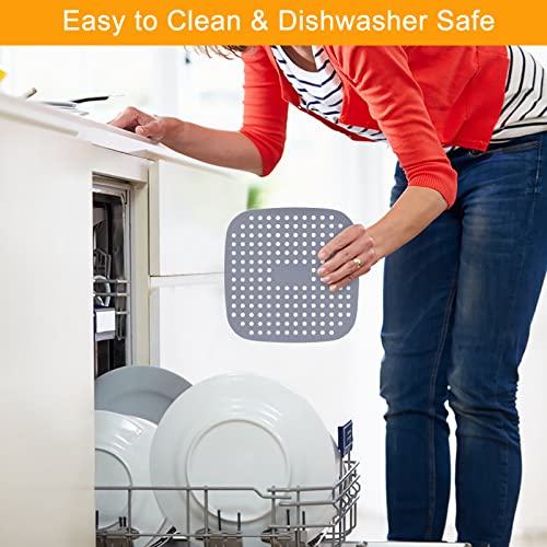 Zlr Silicone Air Fryer Liners Square 8.5 Inches, Eco-Friendly 3 Packs Reusable Air Fryer Silicone Liners For Parchment Paper Replacement, Oil Proof Easy Clean Air Fryer Accessories #TOP3