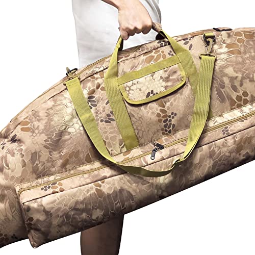 Silfrae Compound Bow Case Soft Bow Padded Case Light-Weight Bow Carry Bag with Arrow Pocket (Python Brown, L) - Thumbnail 4