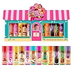 Set di 12 balsami per labbra per bambini con cera d'api e olio di cocco incolori per ragazze e ragazzi (1 unità (Confezione da 12), Sweet Shop)