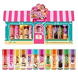 Beauty4Britain Lot de 12 baumes à lèvres pour enfants avec cire d'abeille et huile de noix de coco incolores pour filles et garçons (1 unité (Lot de 12), Sweet Shop)