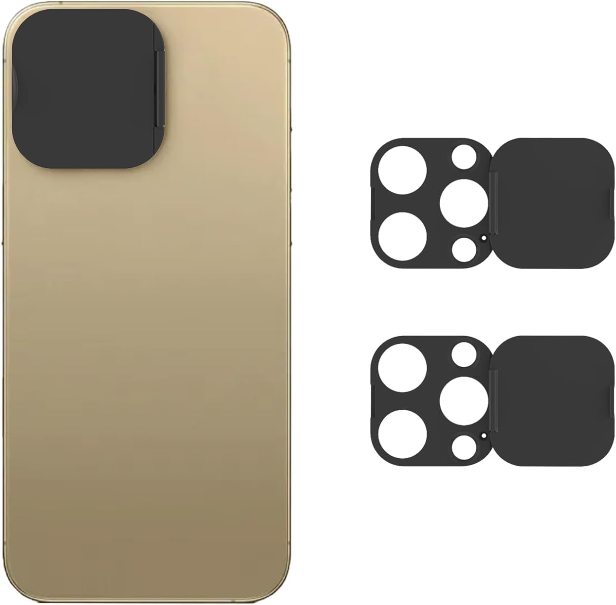 Phone Camera Lens Cover Compatible for Phone 16 Pro/ 16 Pro Max,Camera Lens Protector to Protect Privacy and Security,Strong Adhesive Black-2 Pack