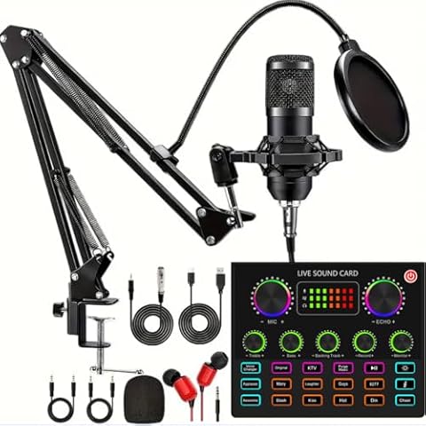 sktome Podcast Equipment Bundle, V8max Voice Changer with BM-800 Podcast Microphone Bundle - Studio Condenser Microphone Perfect for Podcasting, Recording, Singing, Streaming and Gaming Cover