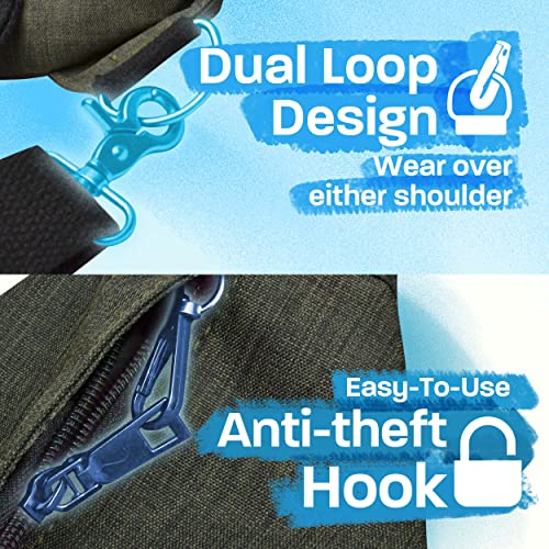 Rucksack Pickleball Bag, Anti-Theft Crossbody Sling, USB Charging Connector Port, Backpack, Blue Camo4