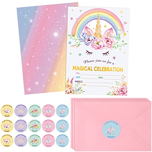 Unicorn Birthday Invitations
