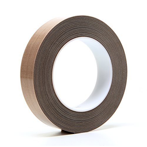 Image of 3M 5453 PTFE Glass Cloth Tape, 1 inch W x 36 yd. L, 8.3 Mil, Brown (Pack of 9)