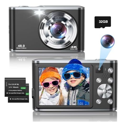 4K Digitalkamera mit Dual-Kamera HD 48MP AutoFocus Fotoapparat