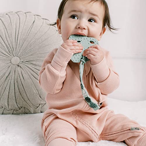 Image of Loulou Lollipop Beadless Silicone Pacifier Clip (Monstera, Green)