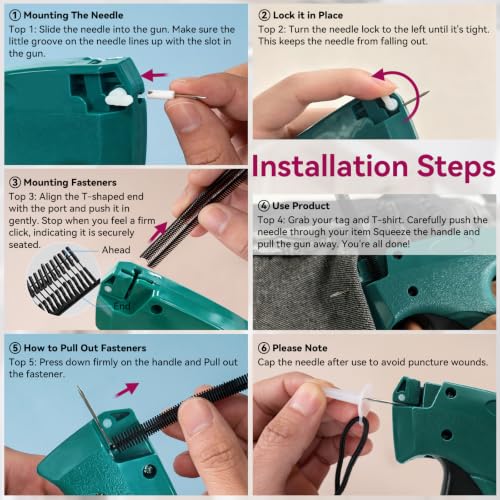 Image of Aisoso Handheld Tagging Gun for Clothes, with 3000 Fasteners, Green