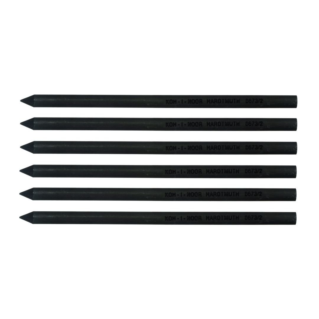 Koh-I-Noor Gioconda Artists' Charcoal Leads - Round - Hardness (2) - Set of 6