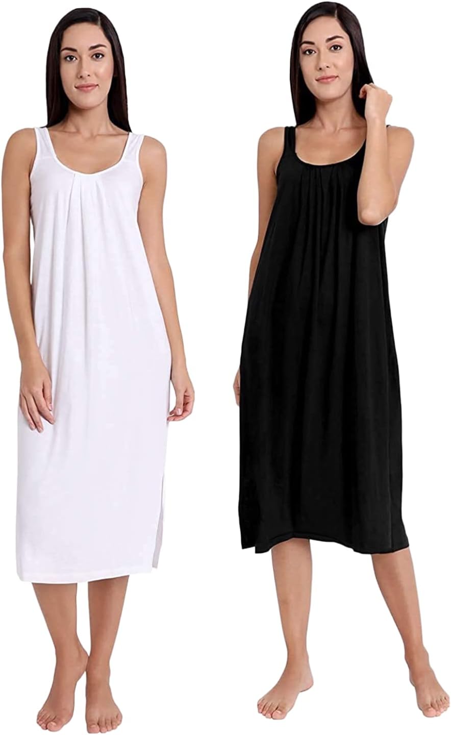 TWGECotton Full Length Camisole for Women | Nighty Pack of 2