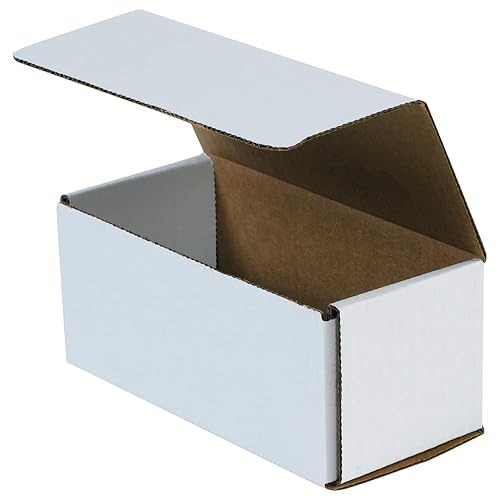Aviditi Cajas de correo de cartón corrugado blanco, 11 x 4 x 4 pulgadas, paquete de 50 unidades, a prueba de aplastamiento, para envío, envío y