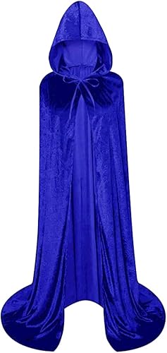 Bata unisex con capucha de longitud completa, capa larga de terciopelo, disfraz de cosplay
