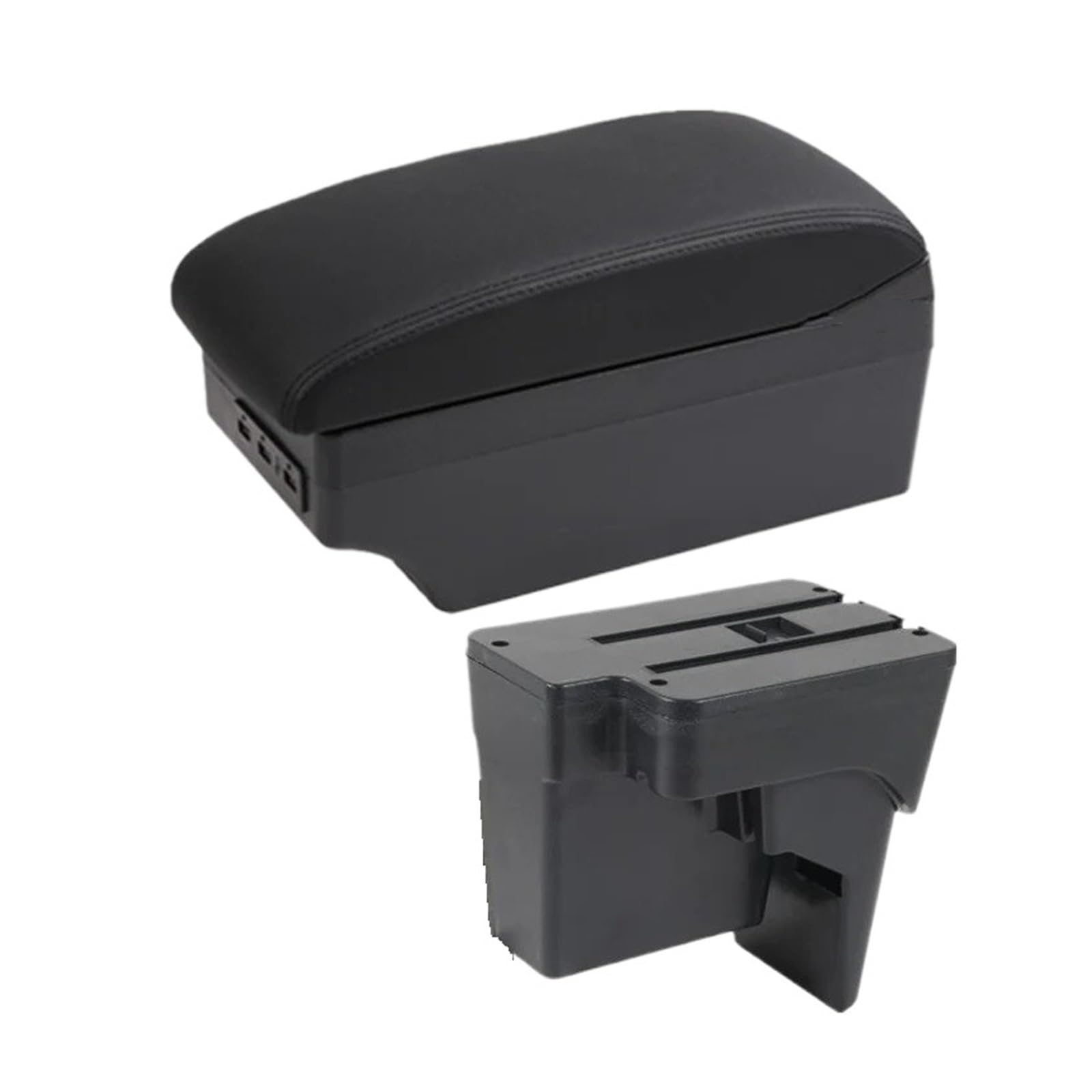 Ecbugat C2 Black Line 7Usb For Kia For K3 Bl7 2023 2024 2025 Car Armrest Storage Box Dedicated Retrofit Interior Accessories Car Armrest Box(C2 Black Line 7Usb)