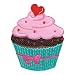 PatchMommy Iron On Patch, Pink and Blue Cupcake - Appliques for Kids Children
