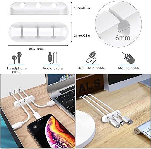 SOULWIT Cable Management Kit, 4 Cable Sleeve, 3 Silicone Cable Holder, 10+2 Roll Cable Organiser Straps, 15 Large Cord Clips and 100 Wire Organizer Ties for TV PC Under Desk Office