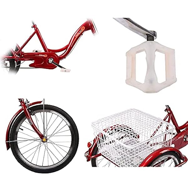 3 Wheel Bikes Bicicleta Triciclo Adultos Bicicleta Crucero Tres Ruedas 20 Pulgadas con Cesta Carga Personas Mayores Mujeres Hombres Ocio Picnics Compras Altura Ajustable Ciclismo Pedaleo