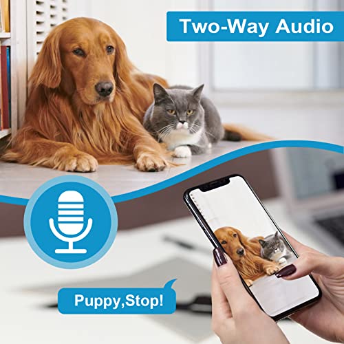4Mp Indoor Security Camera Pet Camera With Phone App 2K 5Ghz & 2.4Ghz 360°Wireless Wifi Cameras For Baby/Elder/Dog/Pet Motion Detection Audible Alarm Easy Installation Compatible With Alexa #TOP6