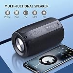 Portable Bluetooth Speaker, ZEALOT S32 Speaker Bluetooth Wireless, Waterproof Speaker IPX5, Long Playtime, Stereo Pairing, MIC/TF Card/USB/AUX Home/Outdoor/Home Audio Gift-Black
