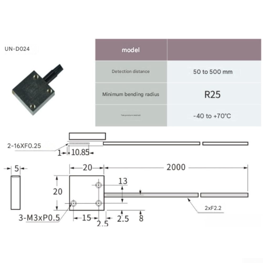 Faseroptischer Sensor Hochtemperatur -40 bis 70 Grad