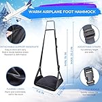 Warm Airplane Foot Hammock, Foldable Bamboo Base Foot Hammock for Plane Travel with Warm Cover, Portable Desk Foot Rest, Airplane Travel Essentials - Image 4
