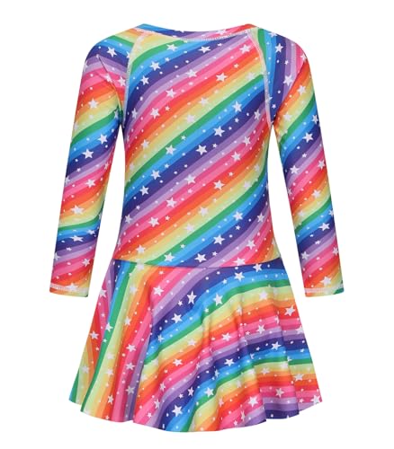 Image of Girls One Piece Swimsuits Long Sleeeve Swim Dress for Kids Girls Bathing Suits Summer Swimwear 3-16 Years