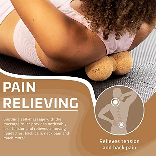 YVS® - Cork Massage Roller Ball Set, Cork Peanut Roller, Cork Massage Ball, Cork Mini Roller, Rollers for Back and Muscles, Deep Tissue Trigger Point, Roller Muscles, Back Pain Roller