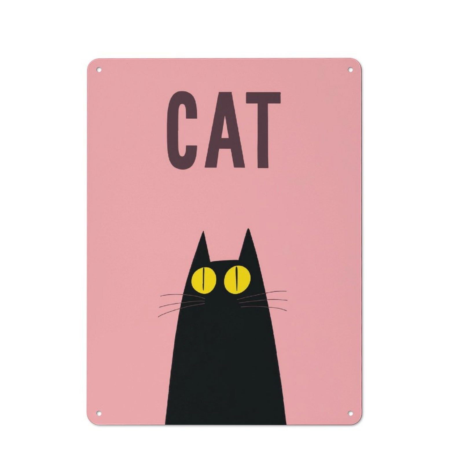 Junmoney Cat Curiosity Vintage Tin Sign 40X30cm For Dining Room Or Kitchen, Suited To Dining Room Decor Fans