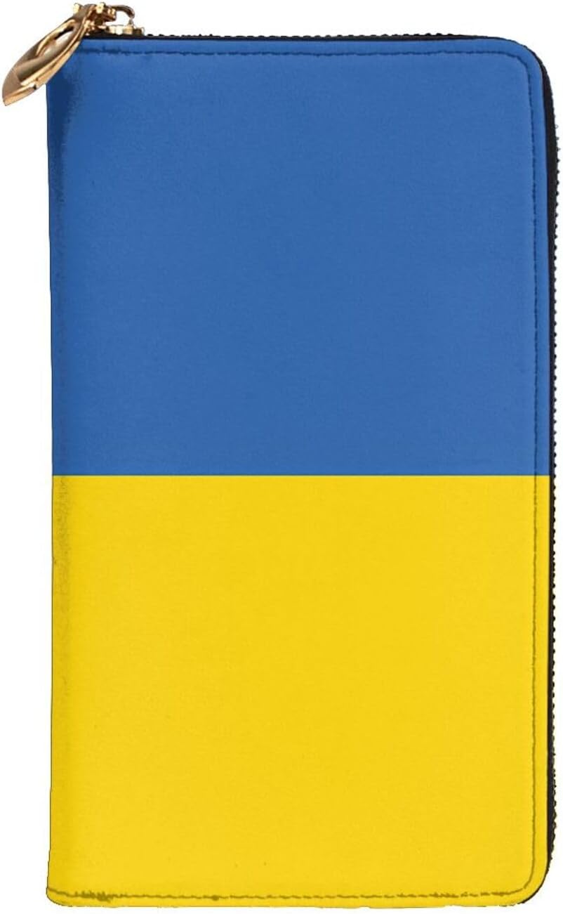 Flag of Ukraine Women's wallet, clutch wallet, with zipper, large capacity.