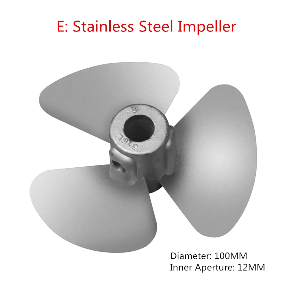 Jieotwice 5 Gallon Pneumatic Mixer Impeller Dispersion Disc Inner Aperture 12MM Plastic/Aluminum Alloy/Stainless Steel Material Optional (E)
