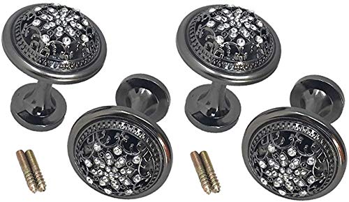 TEJATAN - Curtain Holdbacks - Wall Mounted (Can Also be Known as Curtain Hooks for Wall or Curtain tieback Hooks or Curtain Holder or Side Curtain Holder or Hook)(Vintage -Set of 4 (2 Pairs), Black)