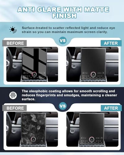 Image of CDEFG 3Pcs Anti-Glare Matte for 2026 GMC Acadia Screen Protector, for 2024-2026 Acadia (15 inch Navi & 11 inch Dash) (Elevation /AT4 /Denali) Accessories, 9H Tempered Glass Screen Cover Anti-Fingerprint