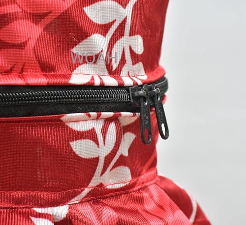 Image of Woah Cotton DustProof and Dustproof LPG Gas Cylinder Cover| Top Design Stain| Dust| DustProof PVC LPG Gas Cylinder Cover, Polyester Gas Tank Cover Fits StandardG (Pack of 2, Red Leaf)