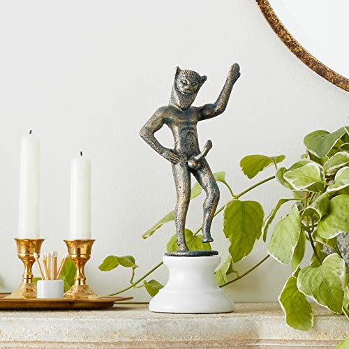 Estátua do deus Pã da Grécia Antiga, Design Toscano SP8806, Verdigris