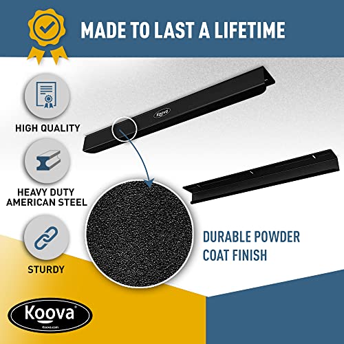Image of Koova Heavy-Duty Overhead Garage Storage Rack for 4 Bins. Adjustable Width, 160lb Capacity. DIY Safe Ceiling Mount, Easy Install. Fits 27-Gallon Totes. USA Made Pro-Grade Steel. Space Saving Organizer