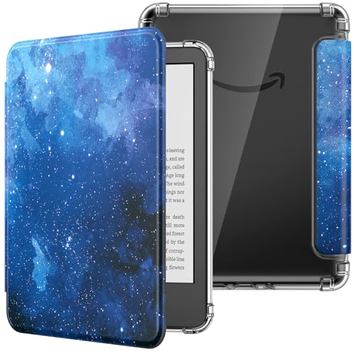 MoKo Case for 6" E-Reader(11th Gen-2024/2022),Ultra Clear Soft Flexible Transparent TPU Back Cover Light Shell with Auto Wake/Sleep for E-Reader 11th Gen 2024,Not fit BOOX & Kobo, Blue Starry Sky