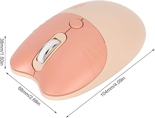 Miniatura 6 de Bewinner Basics - Mouse inalámbrico para computadora, mouse inalámbrico Cat 2.4G, receptor USB silencioso, lindo mouse portátil DPI de 3 niveles
