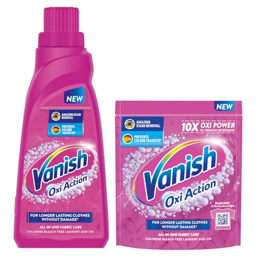 Image of Vanish All In One Liquid Detergent Booster - 800 Ml & One Powder Detergent Booster - 400 G