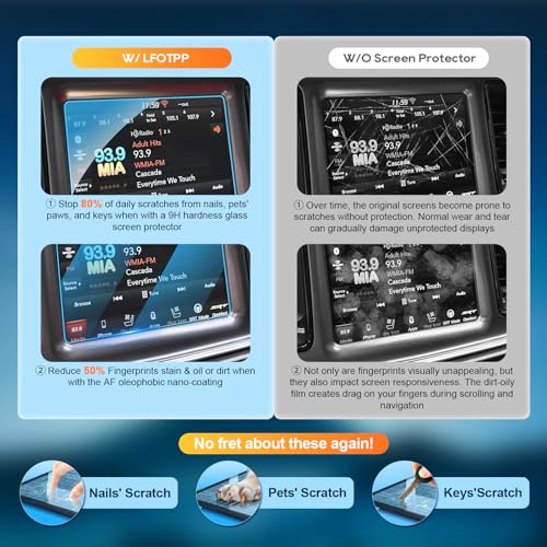 Image of LFOTPP Dodge Challenger SRT 329 R /T Durango SRT 329 Dart Journey Durango 8.4-inch Info Center Touch Screen Protector,Tempered Glass Scratch-Resistant Replacement for 8.4-inch Uconnect Screen | Touch Screen Scratch-Resistant for 8.4-inch Uconnect Screen