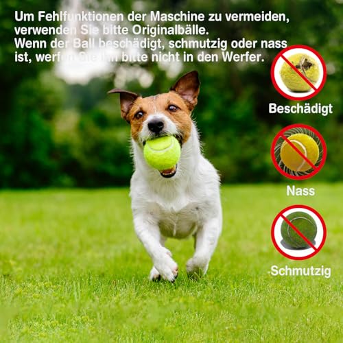 Rawhui Hunde Ballwurfmaschine Automatisch Interaktives Hundespielzeug Elektrisch mit 6pcs Tennisbälle für Kleine und Mittlere Hunde