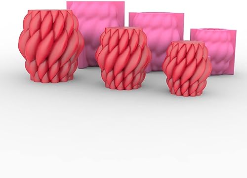 Miniatura 3 de Grainrain Molde de vela geométrica de silicona 3D arte abstracto moderno jabón cera resina molde giratorio de gran tamaño (F18-GR1-2108)