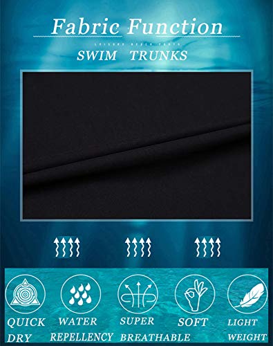 APTRO Herren Badehose Freizeit Short Schnelltrocknend Badeshorts Sportsshorts Schwarz K27 L 6