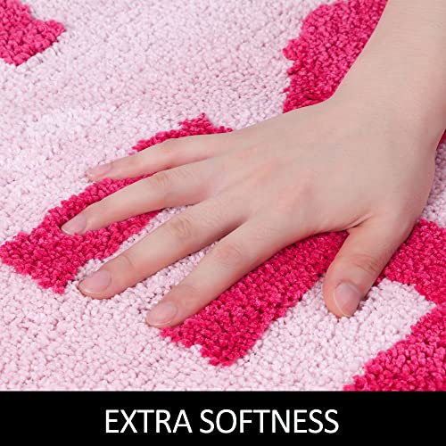 Image of Get Naked Bath Mat - 17 inch x 24 inch Absorbent Soft Hot Pink Bath Rug, Machine Washable Non Slip Shower Rug for Bathroom