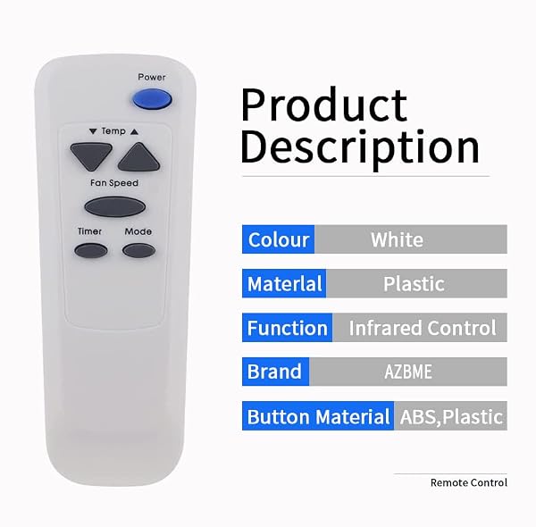 AKB73016010 Replacement Remote Control for LG Air Conditioner LW1012ERY2 LW7000ER LW8011ER 6711A20066A TWC051HGMK0 TWC061HGMK0 TWC101GBMK2 LT0814CNR by AZBME - Used condition - Image 5